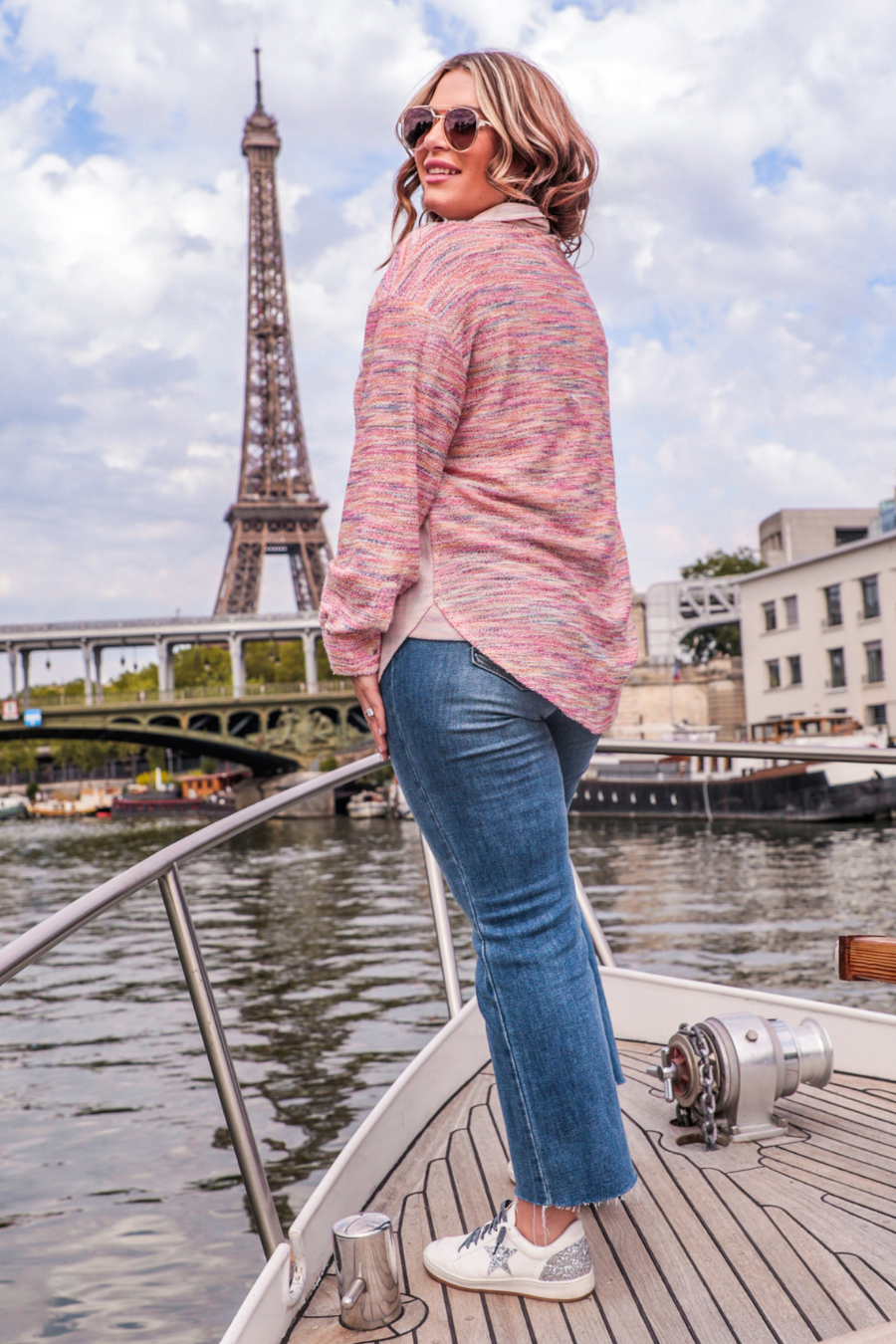 Little Bit Of Color Button Up Top