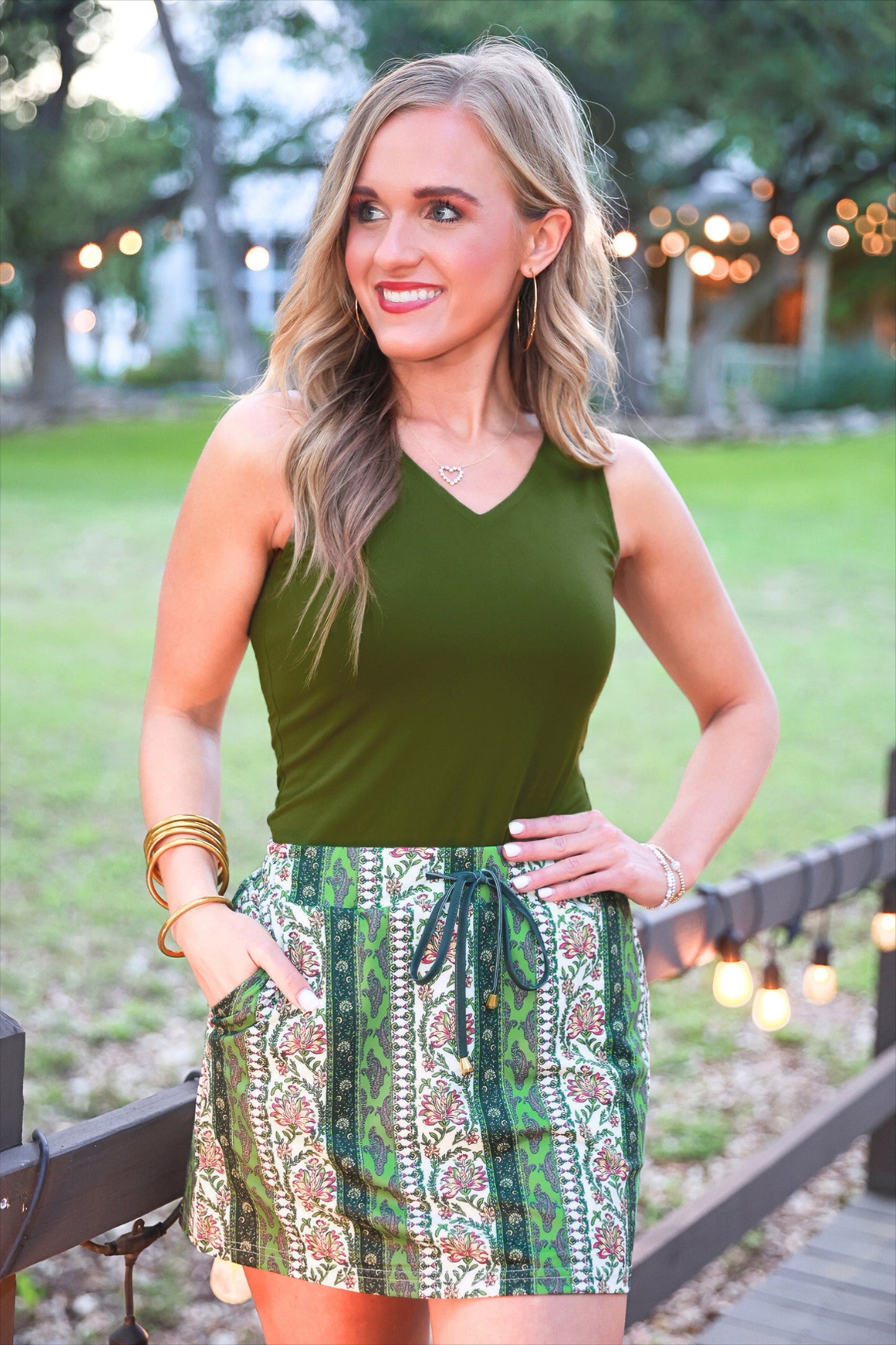 PREORDER- Haven V-Neck Bodysuit- Olive
