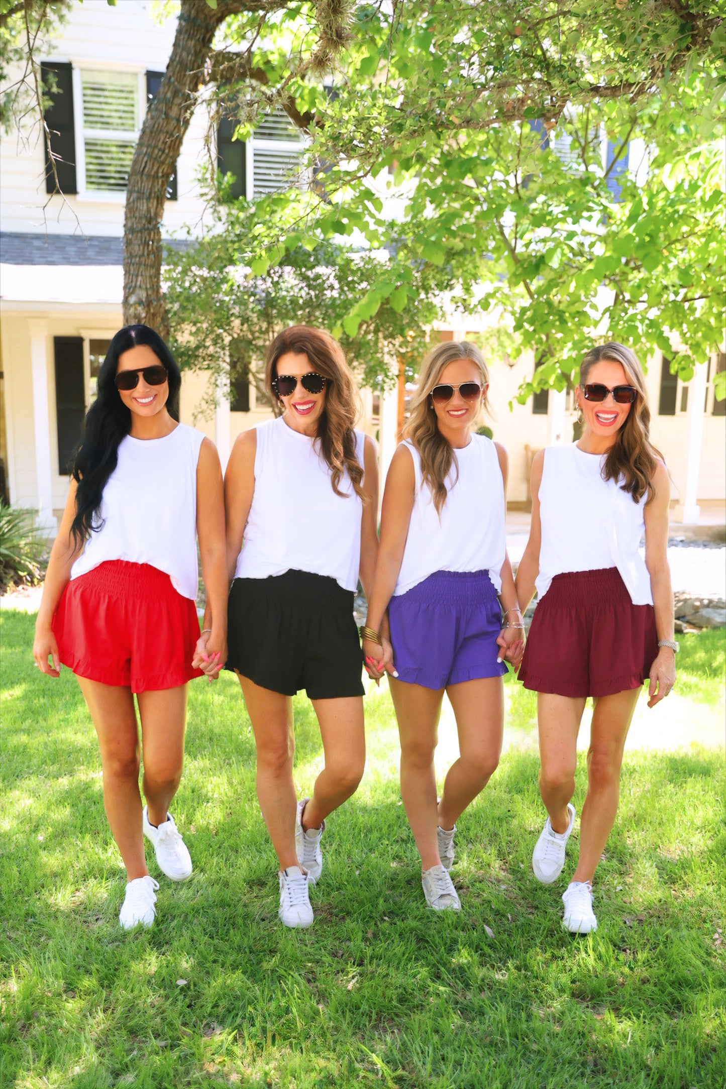 PREORDER- Sunny Strolls High Waisted Shorts- Red