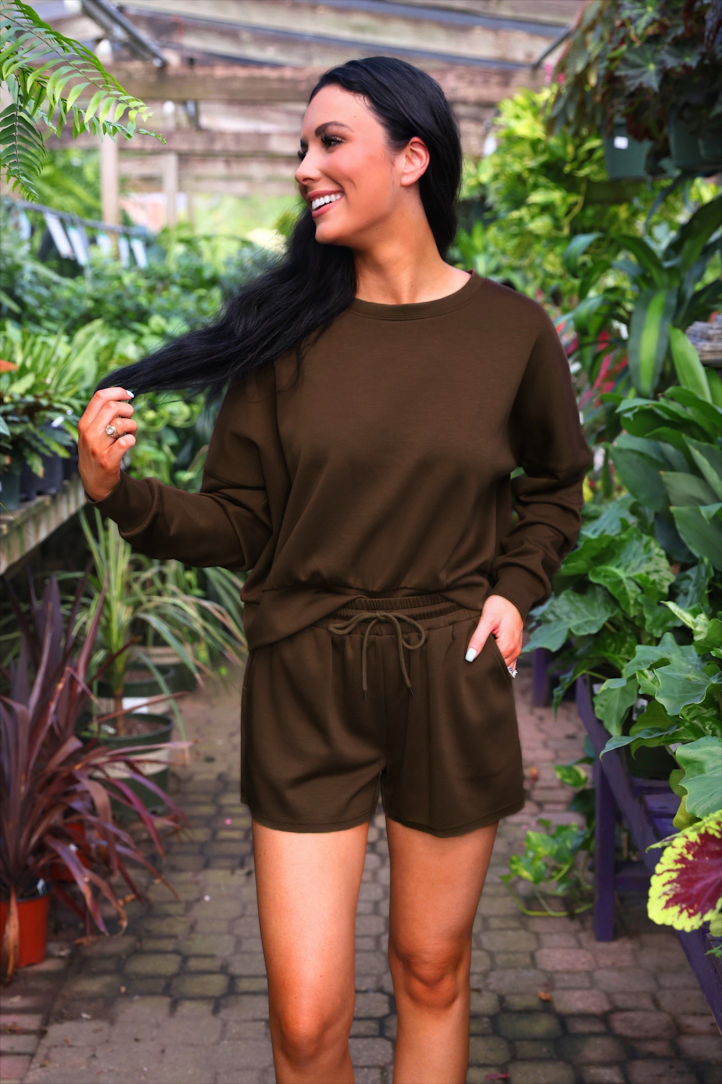 PREORDER- Luna Luxe Pullover Set- Chocolate