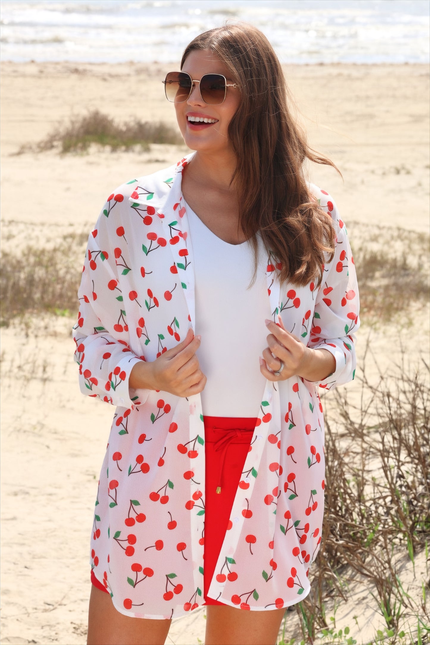 Breezy Tunic Top- Cherry Pop