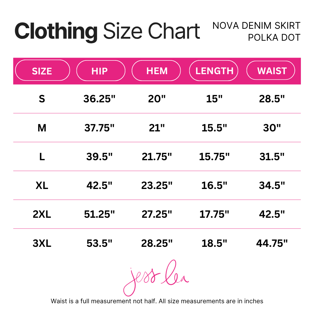 PREORDER- Nova Denim Skirt- Polka Dot