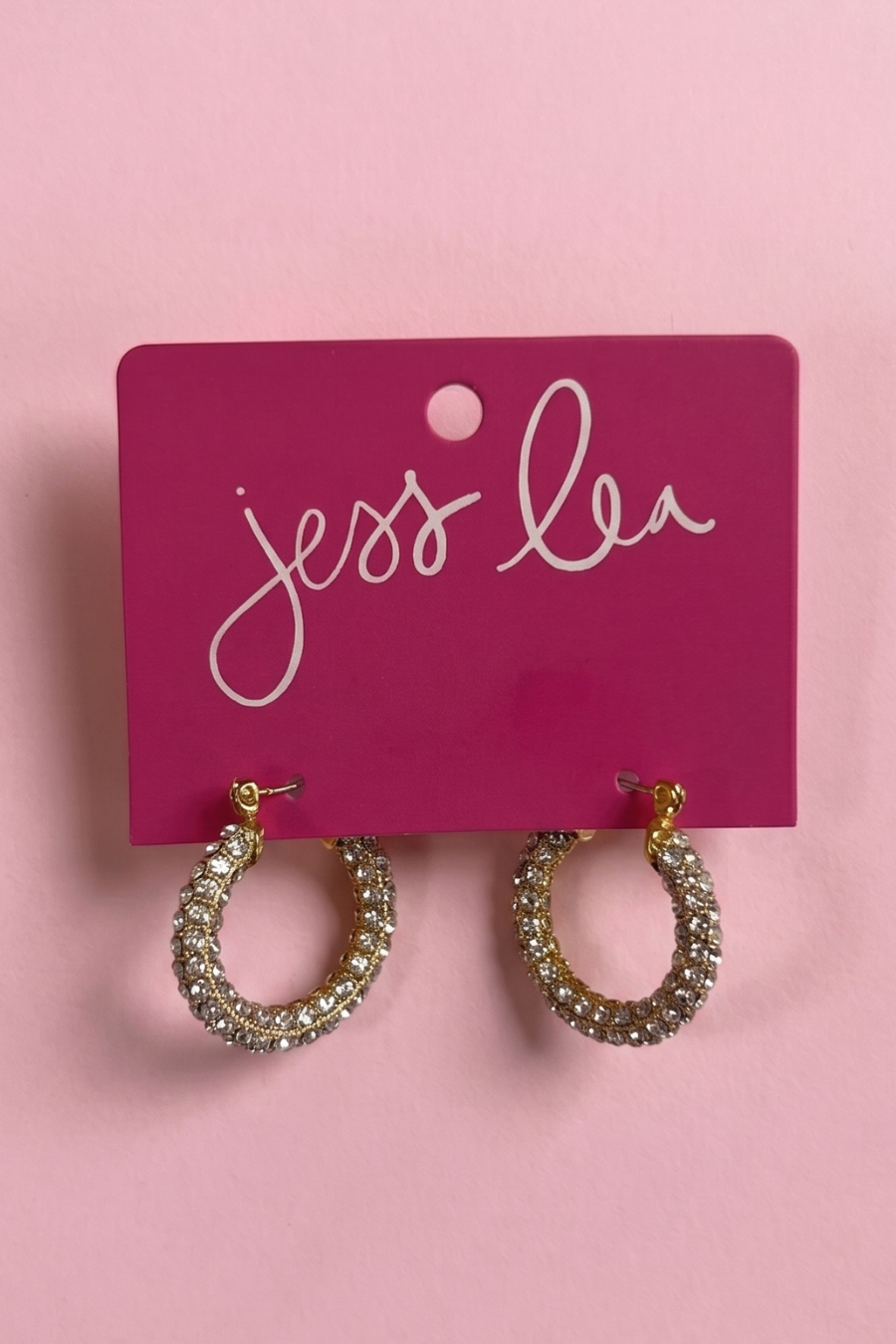 Pavé Hoop Earrings- Crystal