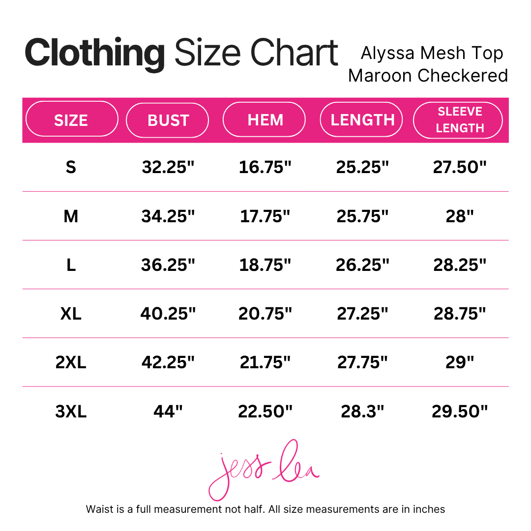 Alyssa Mesh Top- Maroon Checkered
