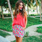 Bright Blooms Floral Skort