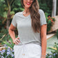 Jess Lea Basic Tee- Heathered Grey