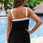 Hit The Pool Skirted Swimsuit- Black/White