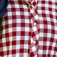 PREORDER- Sloane Button Up Top- Burgundy Gingham