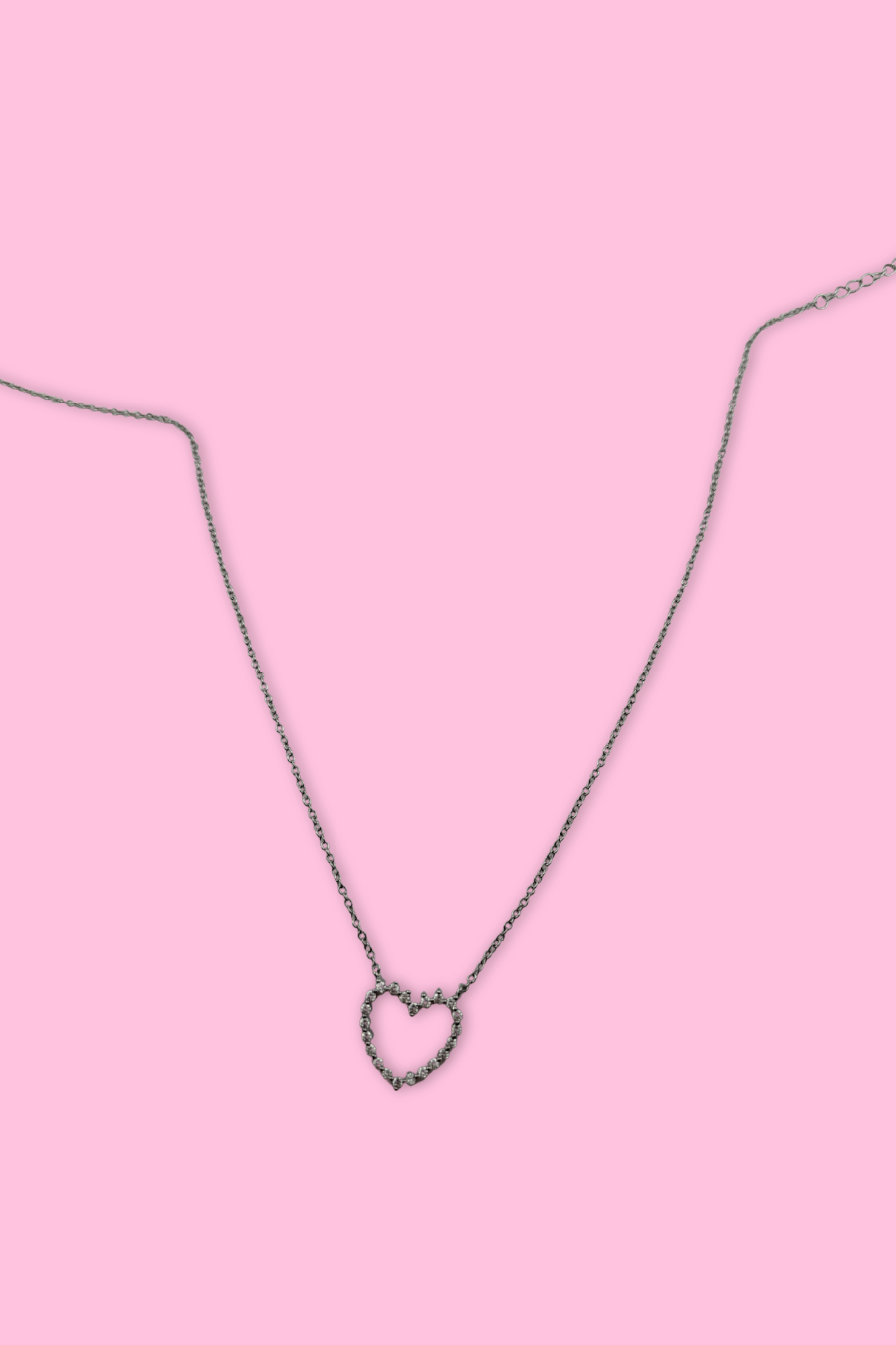 Jessica Signature Heart Pendant Necklace- Silver