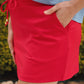 Solid Red Skort