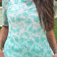Kora Short Sleeve Mesh Top- Mint Eternal Blossom