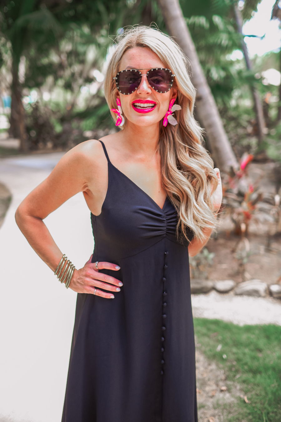 Bold Blooms Beaded Earrings