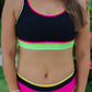 Set For Vacay Two Piece Swimsuit- Black/Neon