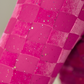 Times Square Velvet Mesh Top- Pink Checkered