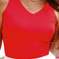 Haven V-Neck Bodysuit- Red