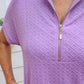 Ezra Textured Zipper Dress- Lavender