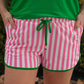 Melon Poppy Stripes Everyday Shorts