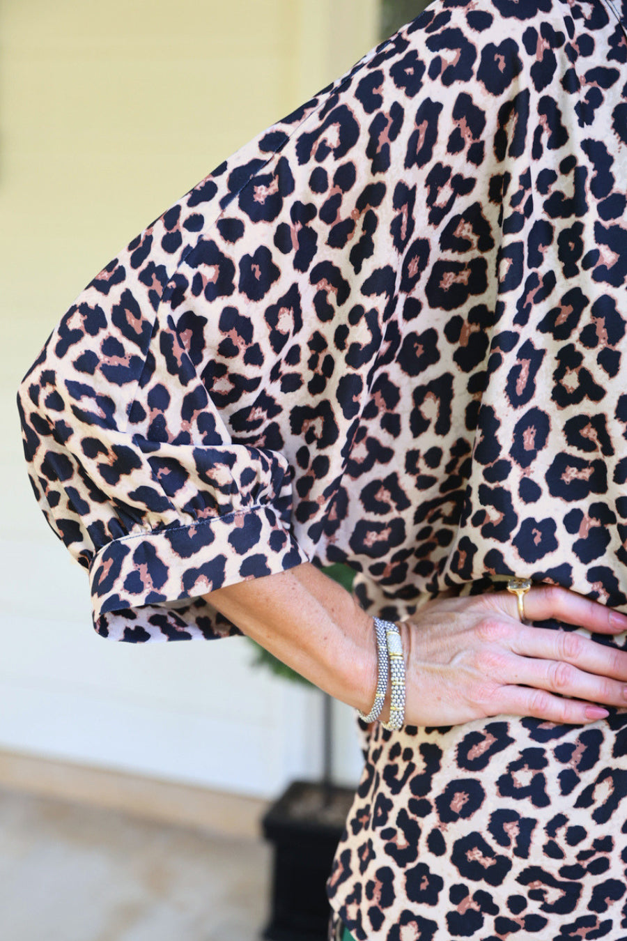PREORDER- Sloane Button Up Top- Safari Chic