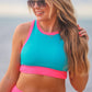 Bali Beach Two Piece Swimsuit- Blue/Pink