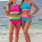 Bali Beach Two Piece Swimsuit- Pink/Neon Green