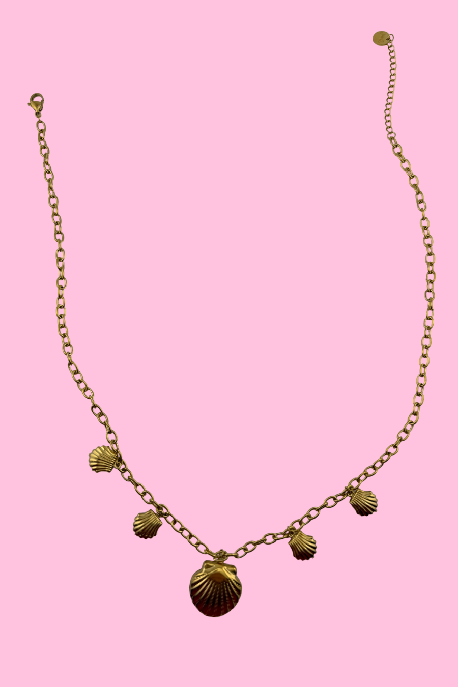 Golden Seashell Charm Necklace