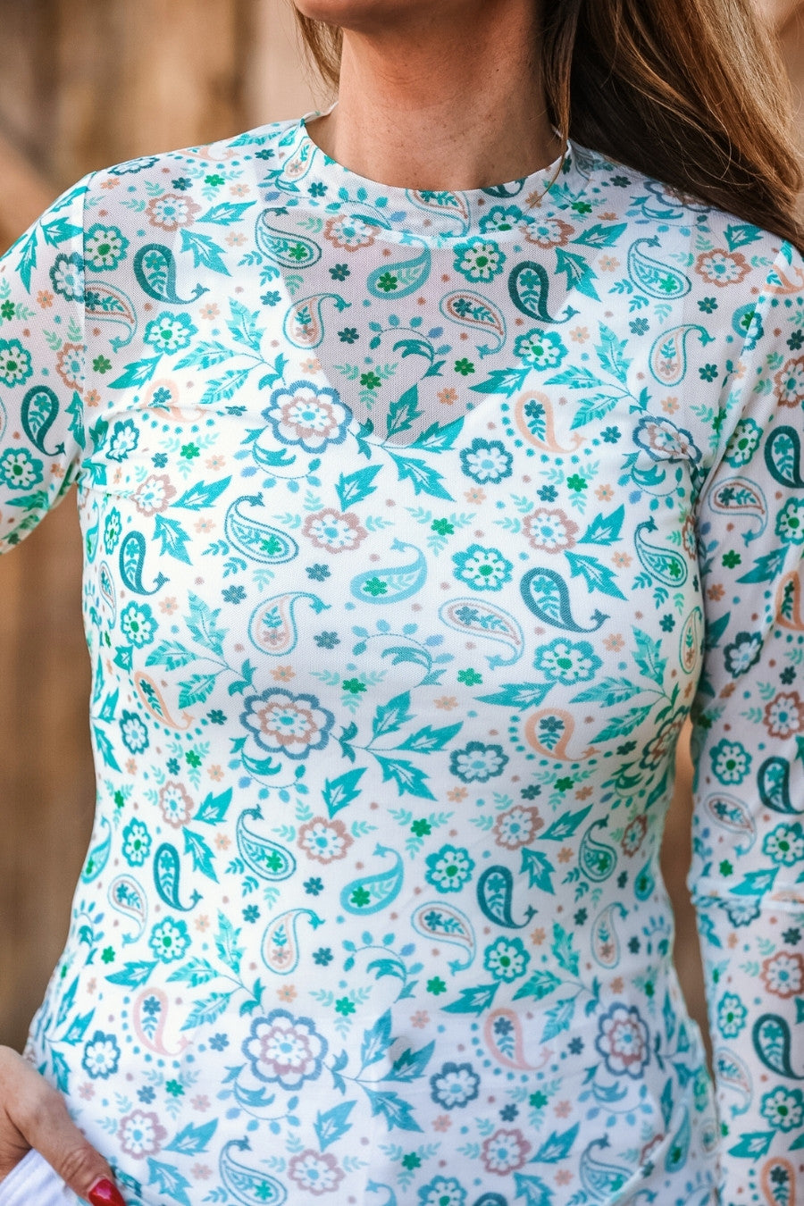 Kate Mesh Top- Western Paisley