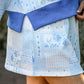Printed Terry Skort Set- Blue Patchwork
