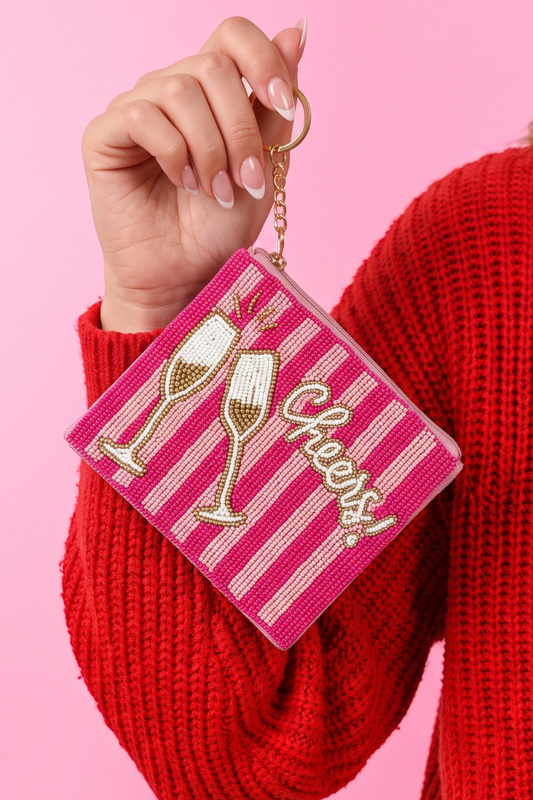 PREORDER- Beaded Coin Purse- Cheers