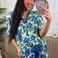 Caroline Floral Ruffle Pajama Set