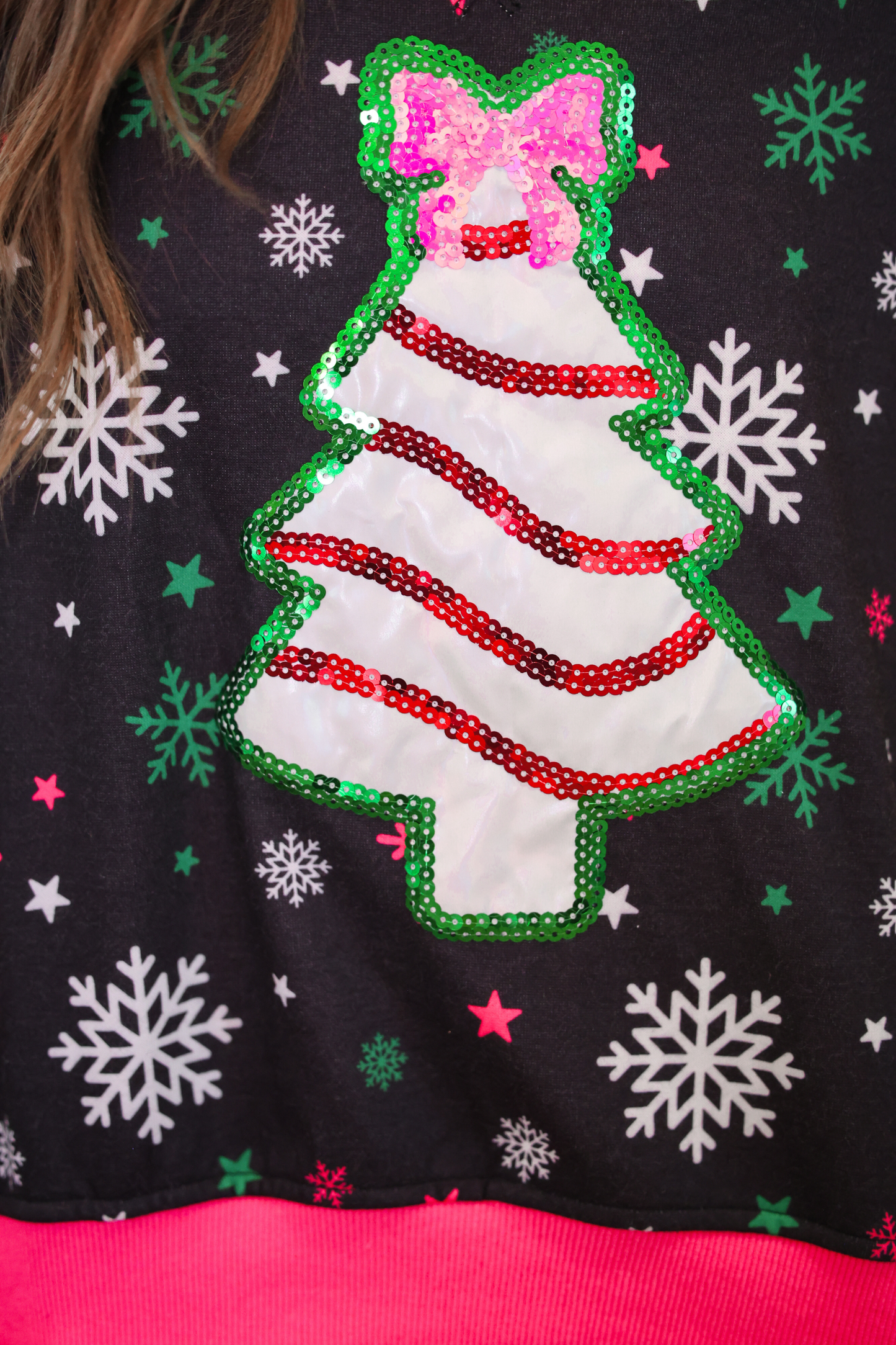 PREORDER- Foil Bow Christmas Treat Snowflake Pullover