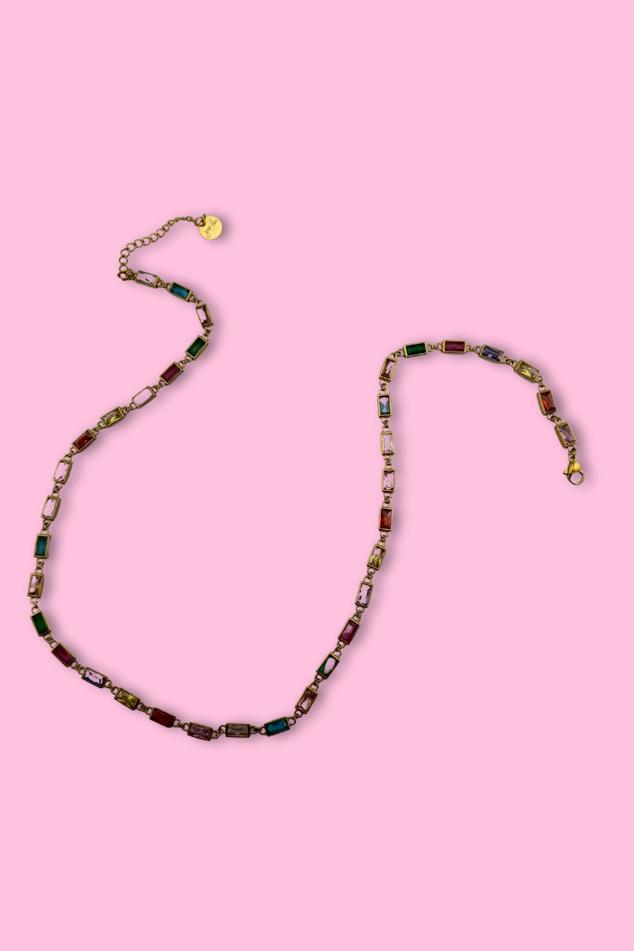 Rainbow Baguette Necklace