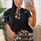 Ava Flutter Sleeve Blouse- Daisy Polka Dot