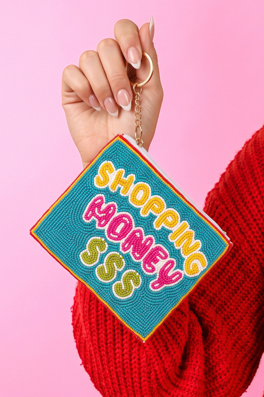 PREORDER- Beaded Coin Purse- Shopping Money
