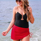 Walk On The Beach Skirt Coverup- Red
