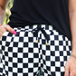 PREORDER- Checkerboard Checkered Drawstring Everyday Shorts