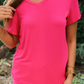 Jess Lea Basic Tee- Hot Pink