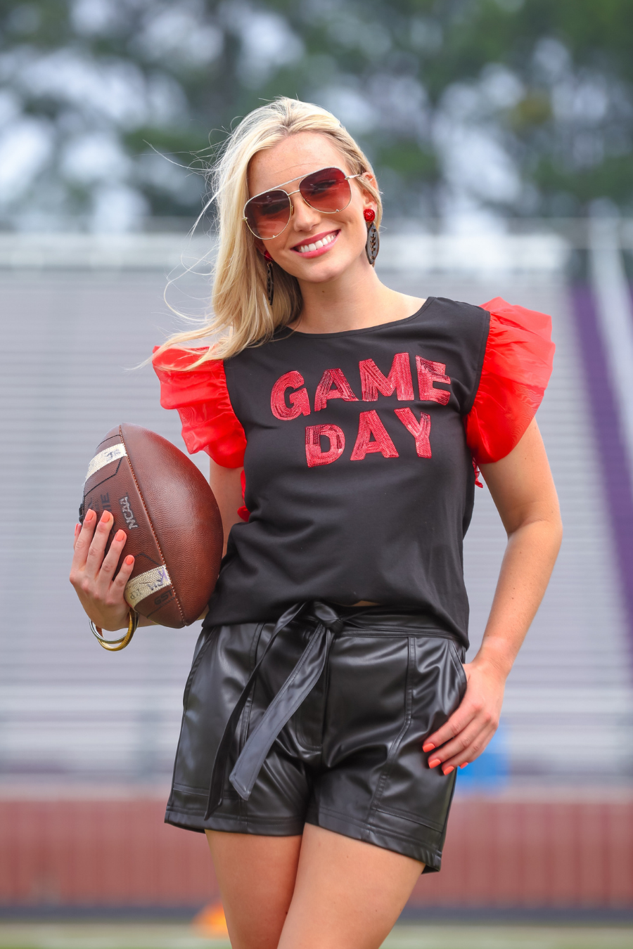 It's Game Day Sequin Patch Top