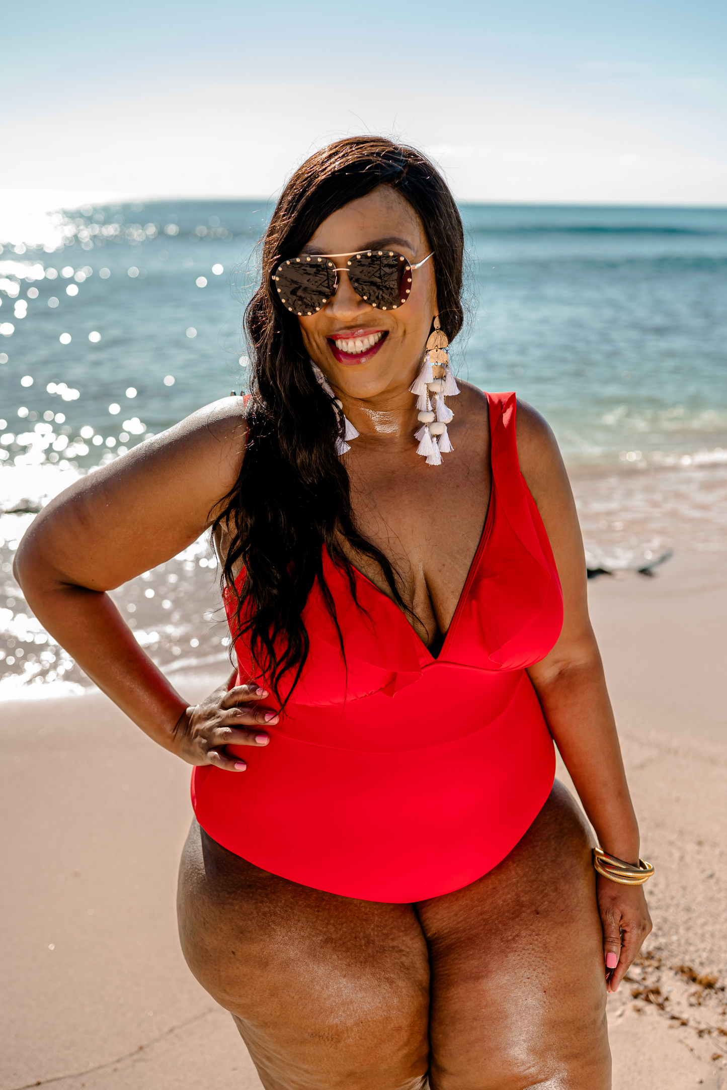 Red Hot Ruffle One Piece Swimsuit - Jess Lea Wholesale