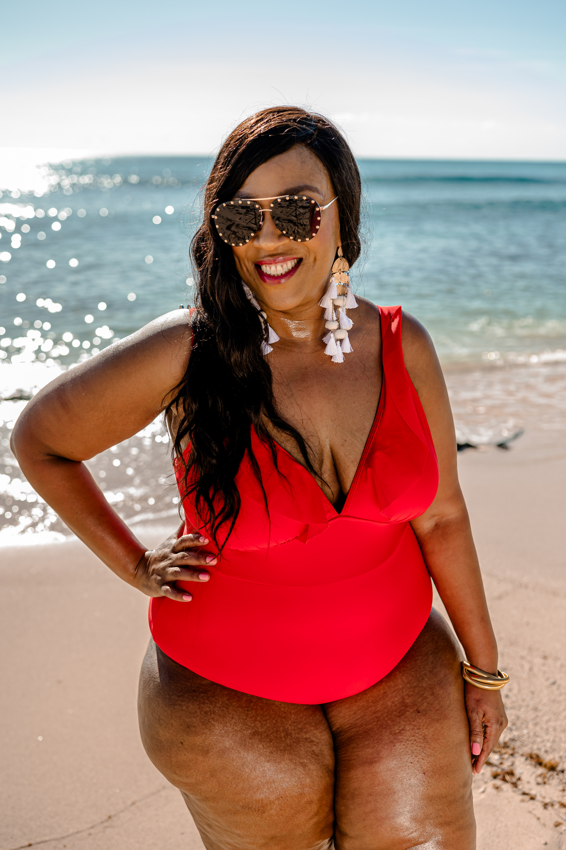 Red Hot Ruffle One Piece Swimsuit - Jess Lea Wholesale