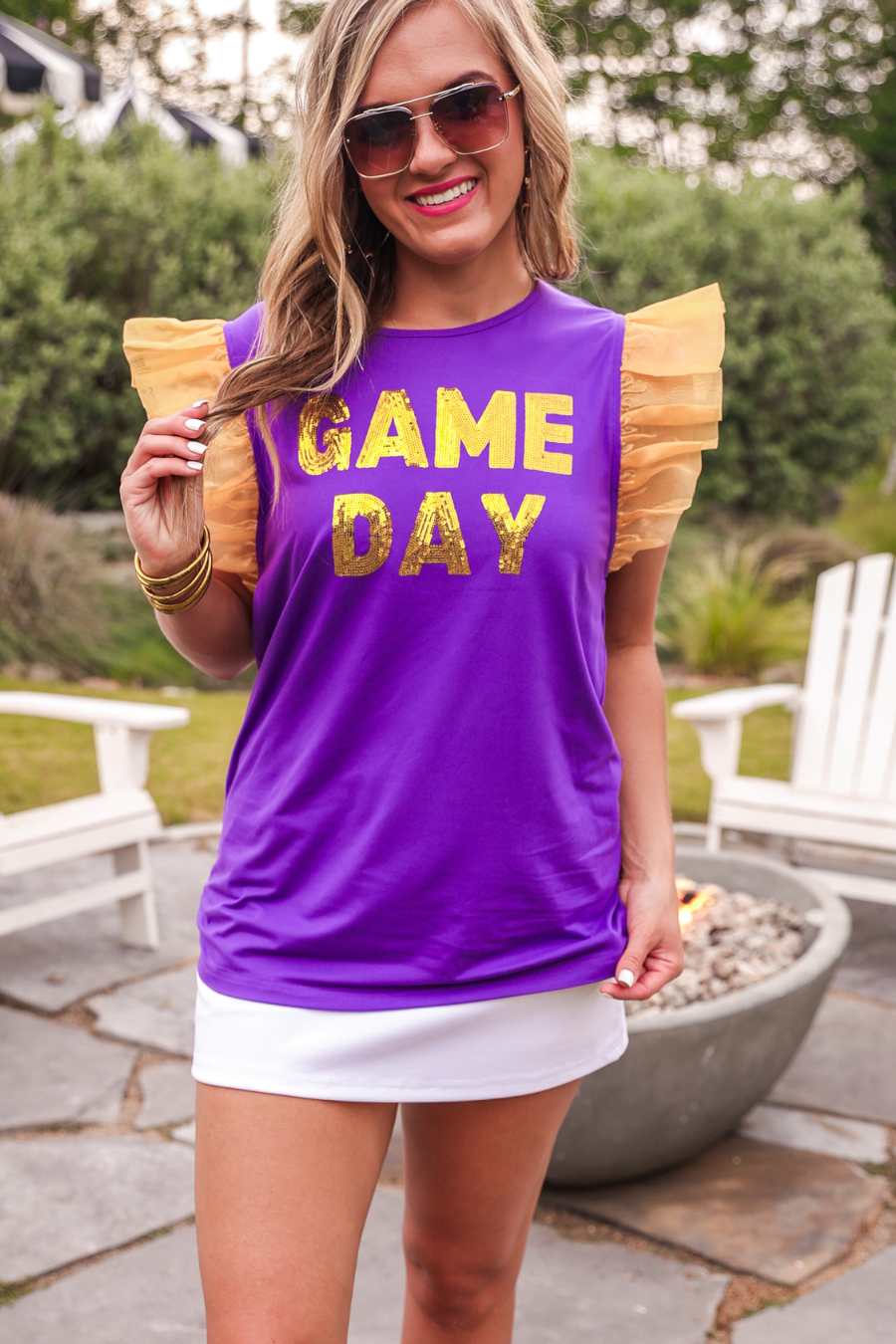 It's Game Day Sequin Patch Top