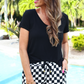 PREORDER- Checkerboard Checkered Drawstring Everyday Shorts