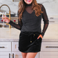 Keigan Mesh Top- Black Glitter