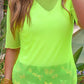 Kora Short Sleeve Mesh Top- Neon Lime