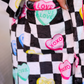 Legacy Lounge Robe- Checkered Conversation Hearts