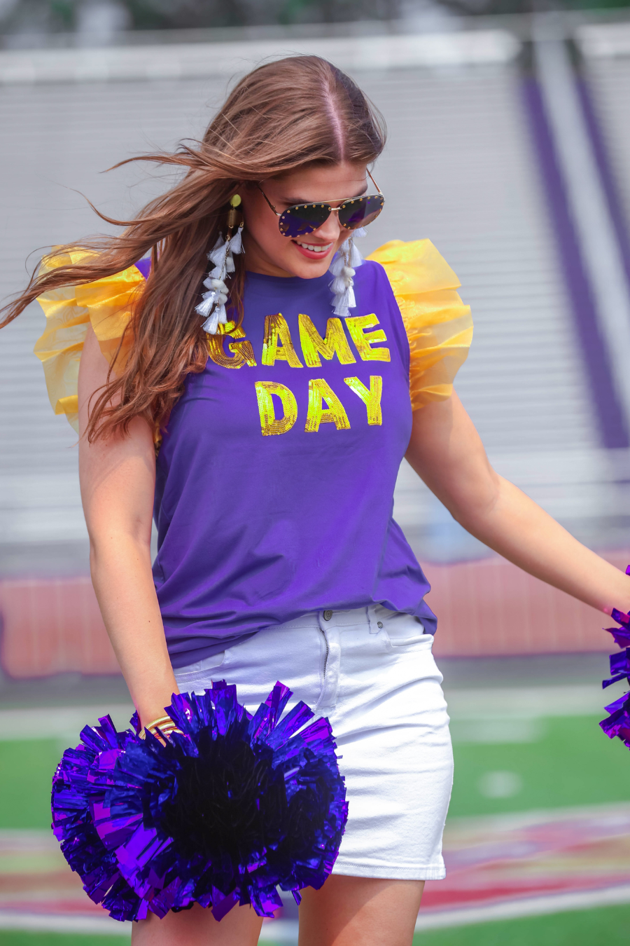 It's Game Day Sequin Patch Top