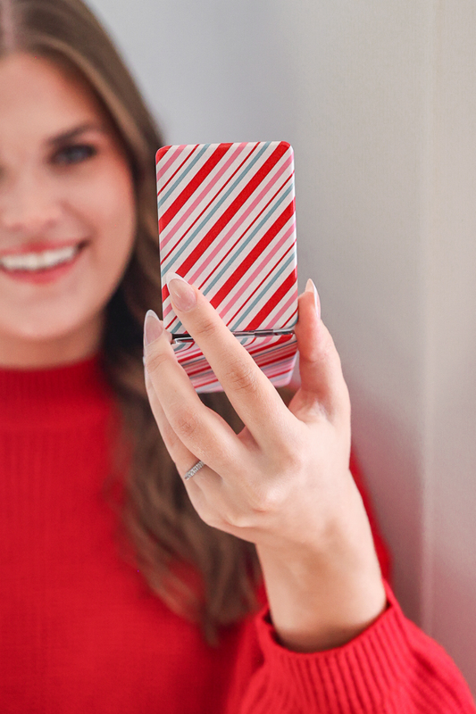 Candy Cane Stripes Compact Mirror
