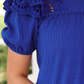 Kimber Eyelet Top, Royal Blue