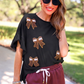 PREORDER- Sideline Sparkle Ruffle Top- Black