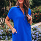 Ezra Textured Zipper Dress- Royal Blue