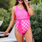 Clear Skies Checkered Swimsuit, Pink